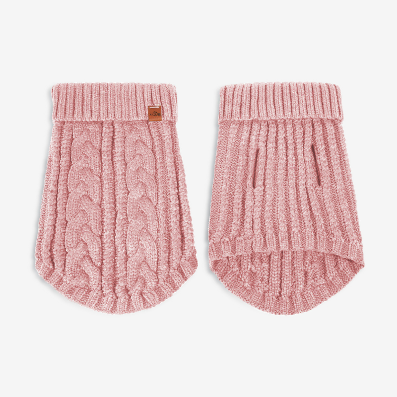 Cable Knit Dog Jumper | Blossom Pink