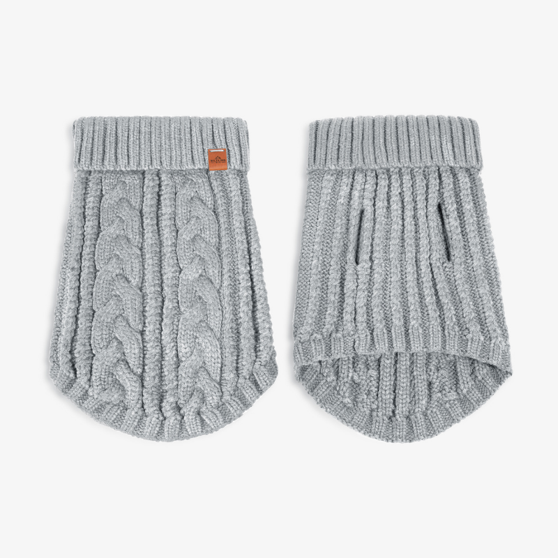 Cable Knit Dog Jumper | Earl Grey