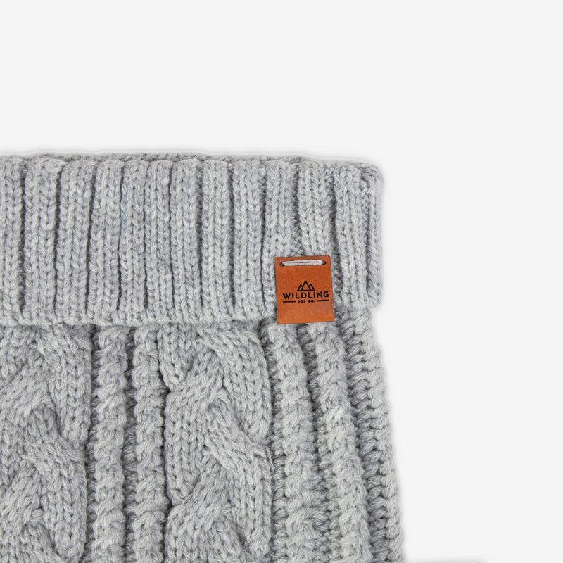 Cable Knit Dog Jumper | Earl Grey